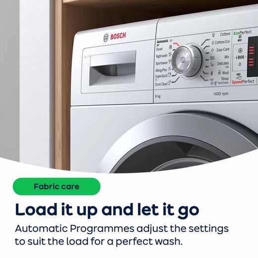 Bosch Series 4 WKD28260GB Integrated 8Kg / 5Kg Washer Dryer with 1400 rpm - White - AO Annotation - Automatic Programmes